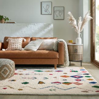 An Image of Rami Wool Berber Rug MultiColoured