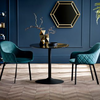 An Image of Nero 80cm Dining Table Table with 2 Lima Dining Chairs Black