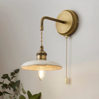 An Image of Churchgate Fawsley Fern Industrial Wall Light Off-White