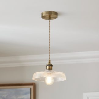 An Image of Churchgate Shilton Pressed Glass Adjustable Pendant Light Gold