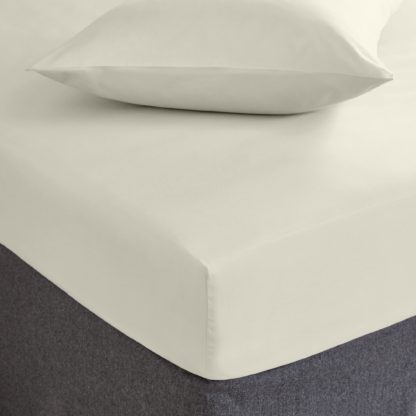 An Image of Cotton TENCEL" Fitted Sheet White