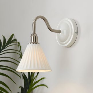 An Image of Lilbourne Ribbed Ceramic Wall Light White