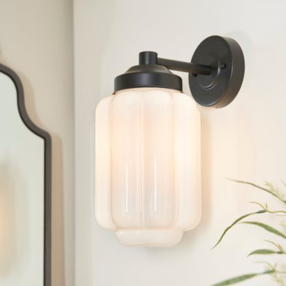 An Image of Rene Bathroom Wall Light Black and White