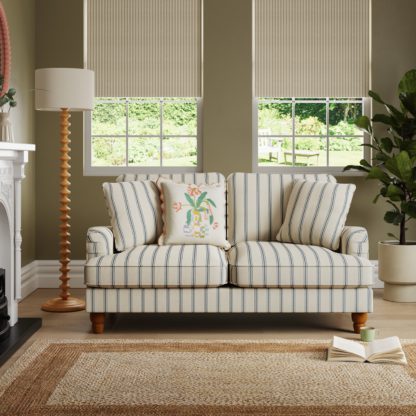 An Image of Beatrice Folkstone Stripe 2 Seater Sofa Folkstone Stripe Blue