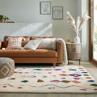 An Image of Rami Wool Berber Rug MultiColoured