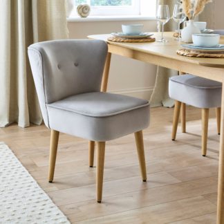 An Image of Eliza Dining Chair, Velvet Steeple Grey