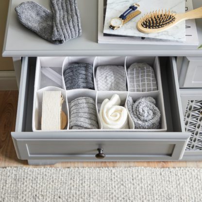 An Image of 8 Compartment Drawer Organiser White