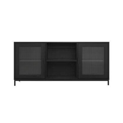 An Image of Maddox TV Unit for TVs up to 55, Matte Black Black