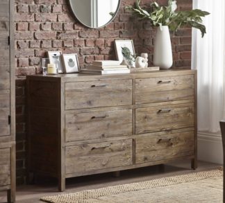 An Image of Heritage – Reclaimed Pine 6 Drawer Chest of Drawers – Pine – Wooden - Happy Beds