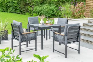 An Image of Norfolk Leisure Bellmount 4 Seater Aluminium Patio Set- Grey