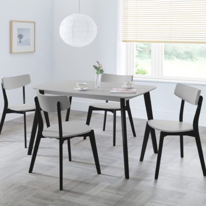 An Image of Casa 4 Seater Rectangular Dining Table, Grey and Black Grey