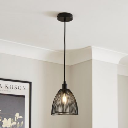 An Image of Jaula Mini Adjustable Pendant Light Black