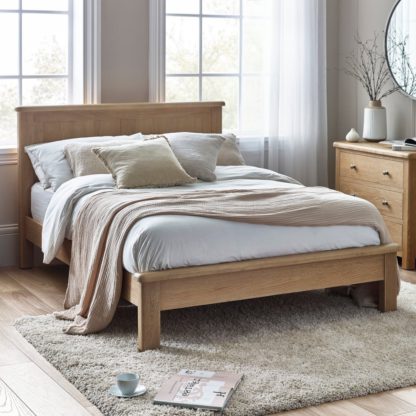 An Image of Memphis – King Size– Low Foot-End Wooden Bed – Limed Oak – Wooden – 5ft - Happy Beds