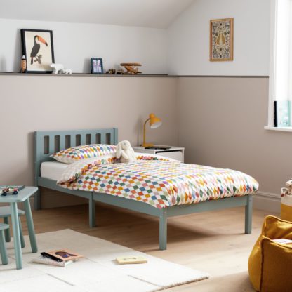 An Image of Habitat Ronnie Single Bed Frame - Grey