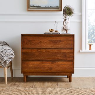 An Image of Brannock 3 Drawer, Chest Mid Stained Mango Wood Brown