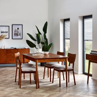 An Image of Lowry 4-6 Seater Extendable Dining Table with 2 Drawers Brown