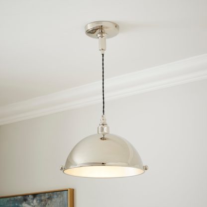 An Image of Churchgate Bitteswell Industrial Pendant Light Silver