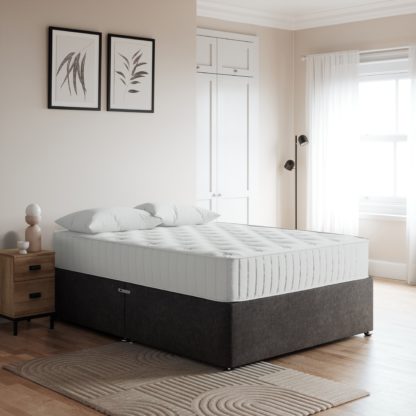 An Image of Essentials Divan Base, Chenille Dark Grey