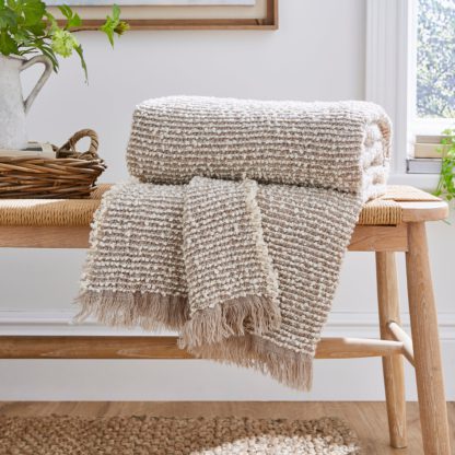 An Image of Kibworth Boucle Throw 130x180cm Ivory