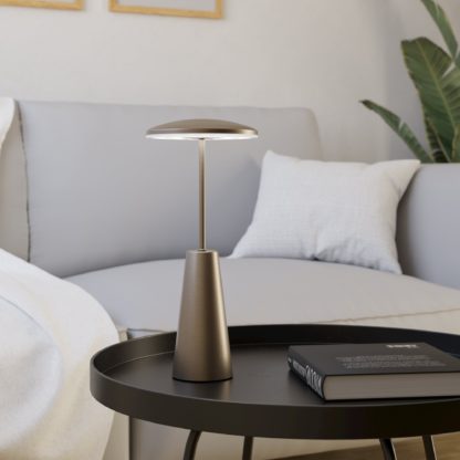 An Image of EGLO Piccola Touch Dimmable Outdoor Table Lamp Brass