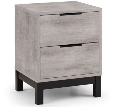 An Image of Bali – 2-Drawer Bedside Table – Grey Oak – Wooden - Happy Beds