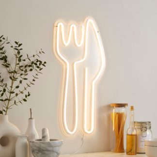 An Image of Knife & Fork Neon Sign Clear