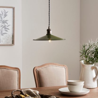 An Image of Churchgate Mowsley Pendant Light Moss Green