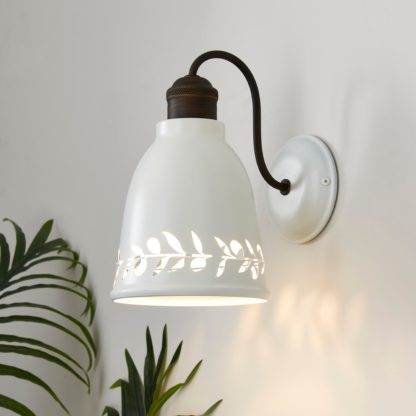 An Image of Churchgate Arthingworth Industrial Wall Light Off-White