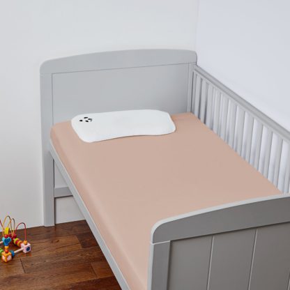 An Image of Panda Plain Grey 320TC Kids Fitted Sheet - Cot