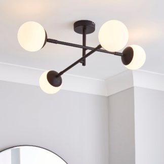 An Image of Tela Bathroom 4 Light Ceiling Fitting Black Black