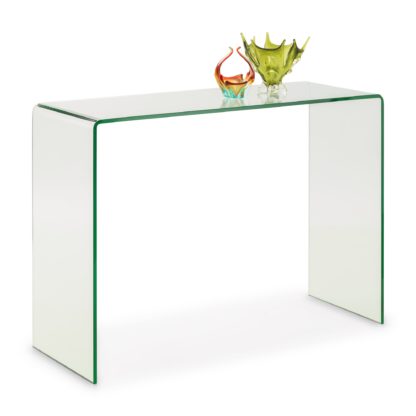 An Image of Amalfi Bent Glass Console Table Clear