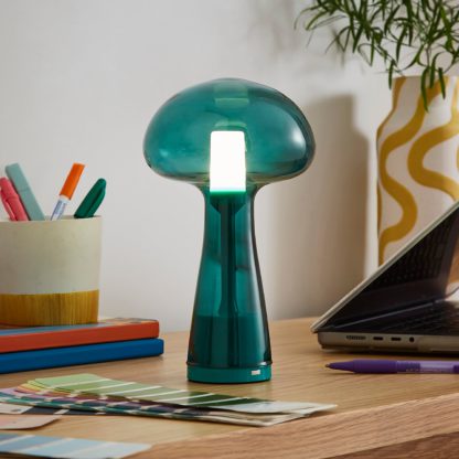 An Image of Elements Munro Rechargeable Touch Dimmable Table Lamp Blue