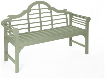 An Image of Greenhurst Lutyens 2 Seater Garden Bench - Green