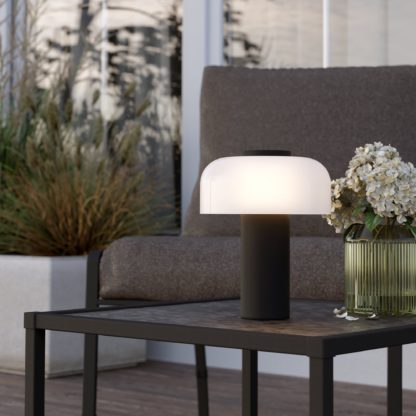 An Image of EGLO Ponente Touch Dimmable Outdoor Table Lamp Black