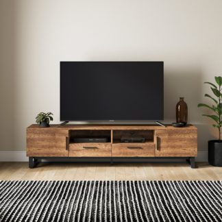 An Image of Freddie Extra Wide TV Unit for TVs up to 70 Rustic Oak Effect