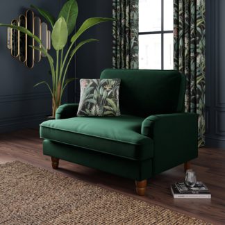 An Image of Beatrice Snuggle Sofa, Matte Velvet Bottle Green