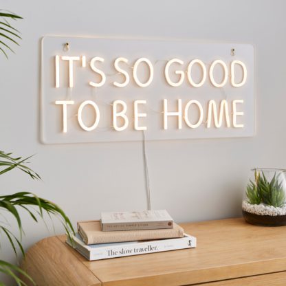 An Image of It's Good to be Home Neon Sign Clear