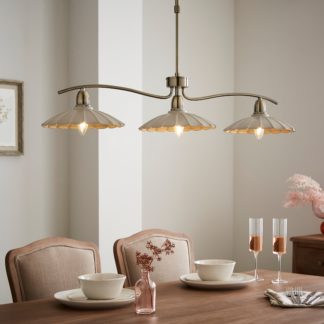 An Image of Maya Scallop 3 Light Adjustable Diner Ceiling Light Off-White