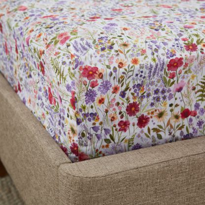 An Image of Dorma Modern Ditsy 100% Cotton Fitted Sheet MultiColoured