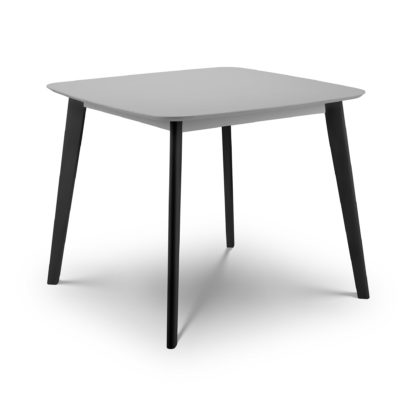 An Image of Casa 4 Seater Rectangular Dining Table, Grey and Black Grey