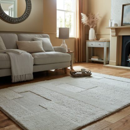 An Image of Churchgate Bowden Wool Rug Cream