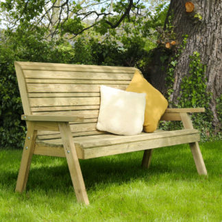 An Image of Freya 3 Seater Bench Natural