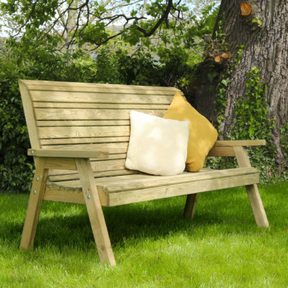 An Image of Freya 3 Seater Bench Natural