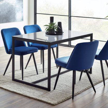 An Image of Chicago 4 Seater Dining Table, Smoked Glass Black