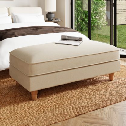 An Image of Beatrice Luna Long Footstool with Storage Luna Natural