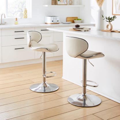 An Image of Donte Adjustable Height Swivel Bar Stool Tan