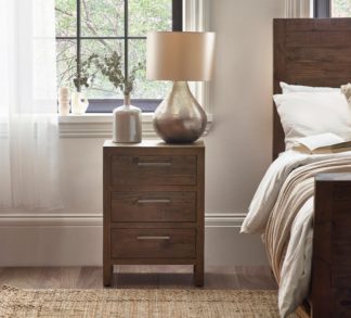 An Image of Heritage – Reclaimed Pine 3 Drawer Bedside Table – Pine – Wooden - Happy Beds