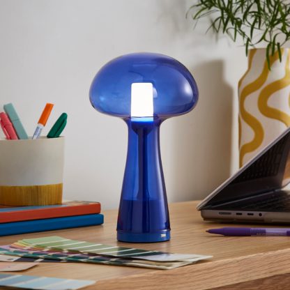 An Image of Elements Munro Rechargeable Touch Dimmable Table Lamp Blue