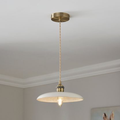 An Image of Churchgate Fawsley Fern Industrial Adjustable Pendant Light Off-White