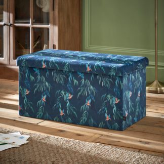 An Image of Kingfisher Rectangle Ottoman Teal (Blue)